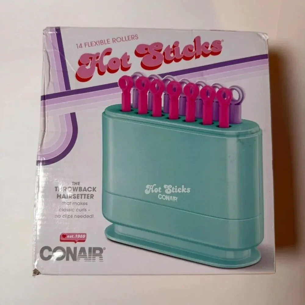 Never Used- Conair Hot Sticks Throwback Hairsetter 14 Flexible Rollers tested